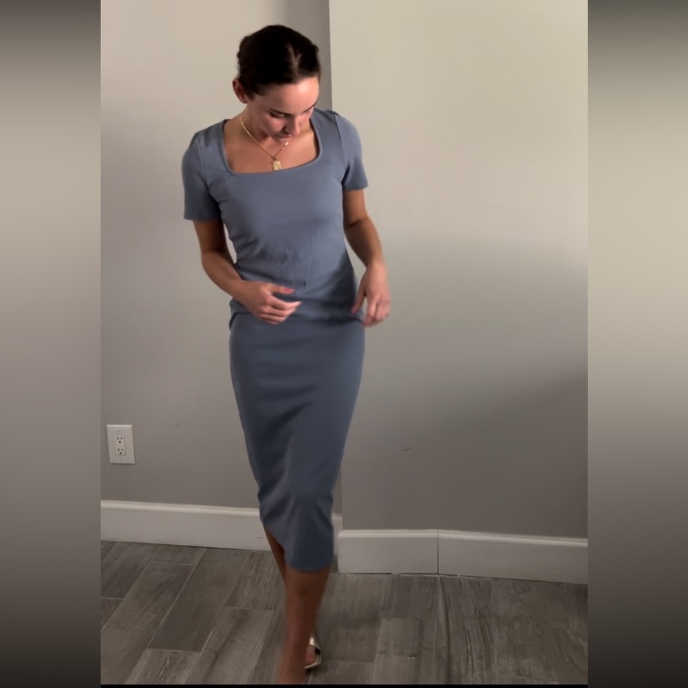 Midi ribbed dress